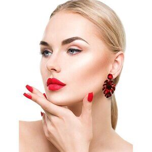 Three Piece Resin Leaves Dangle Fashion Earrings